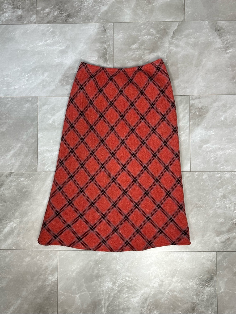 Plaid Red A-Line Skirt
